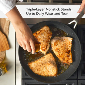 KitchenAid frying pan triple layer nonstick for easy food release and simple cleanup