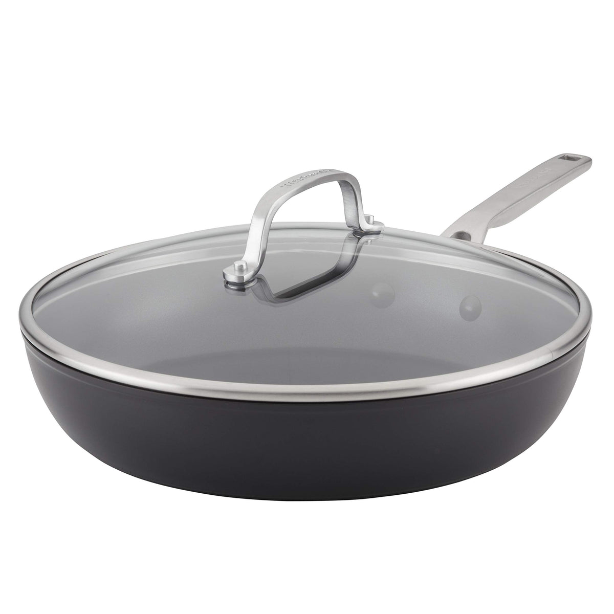 KitchenAid hard anodized induction nonstick frying pan highlights even heating across the surface