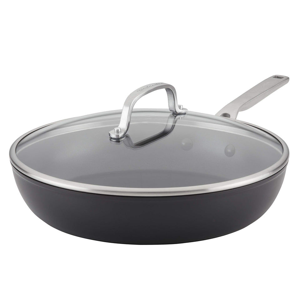 KitchenAid hard anodized induction nonstick frying pan highlights even heating across the surface