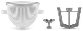 KitchenAid ice cream maker attachment fits bowl-lift models for versatile use.