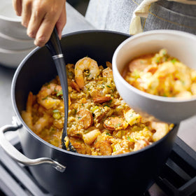 KitchenAid induction-compatible design works with a wide range of cooktops.