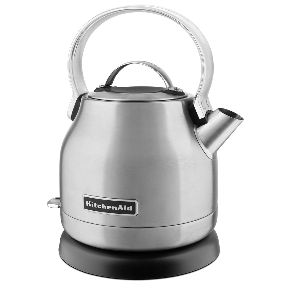 KitchenAid KEK1222SX kettle front view showing a compact stainless design