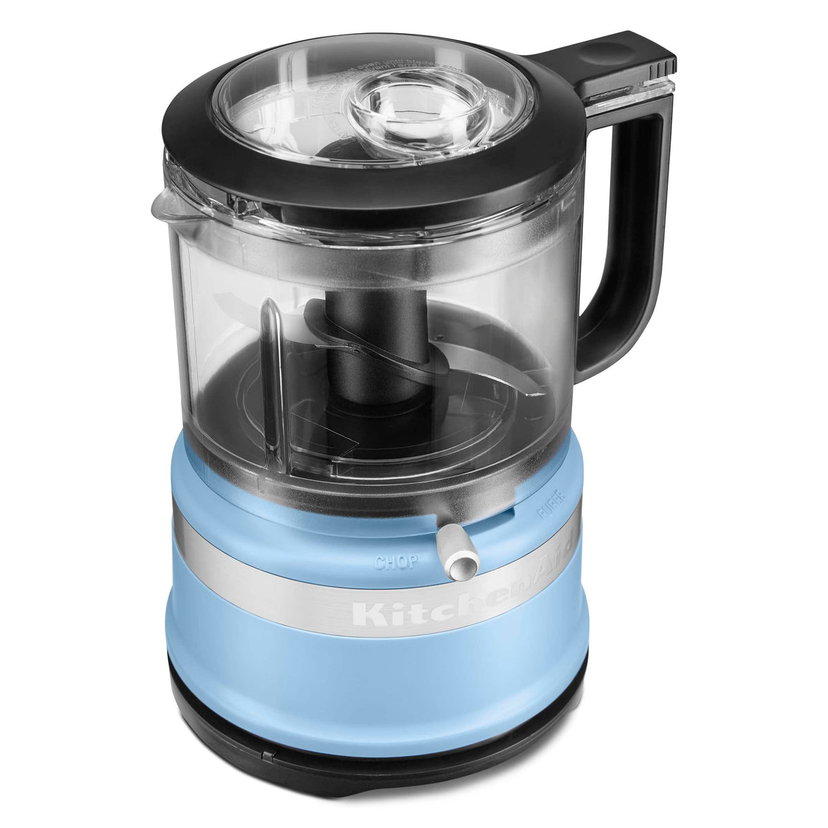 KitchenAid chopper with locking blade ensuring precise chopping for sauces.