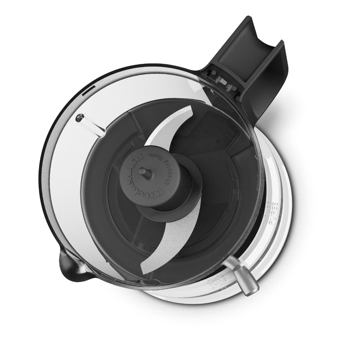 KitchenAid KFC3516WH drizzle basin enhances sauces and dressings during processing