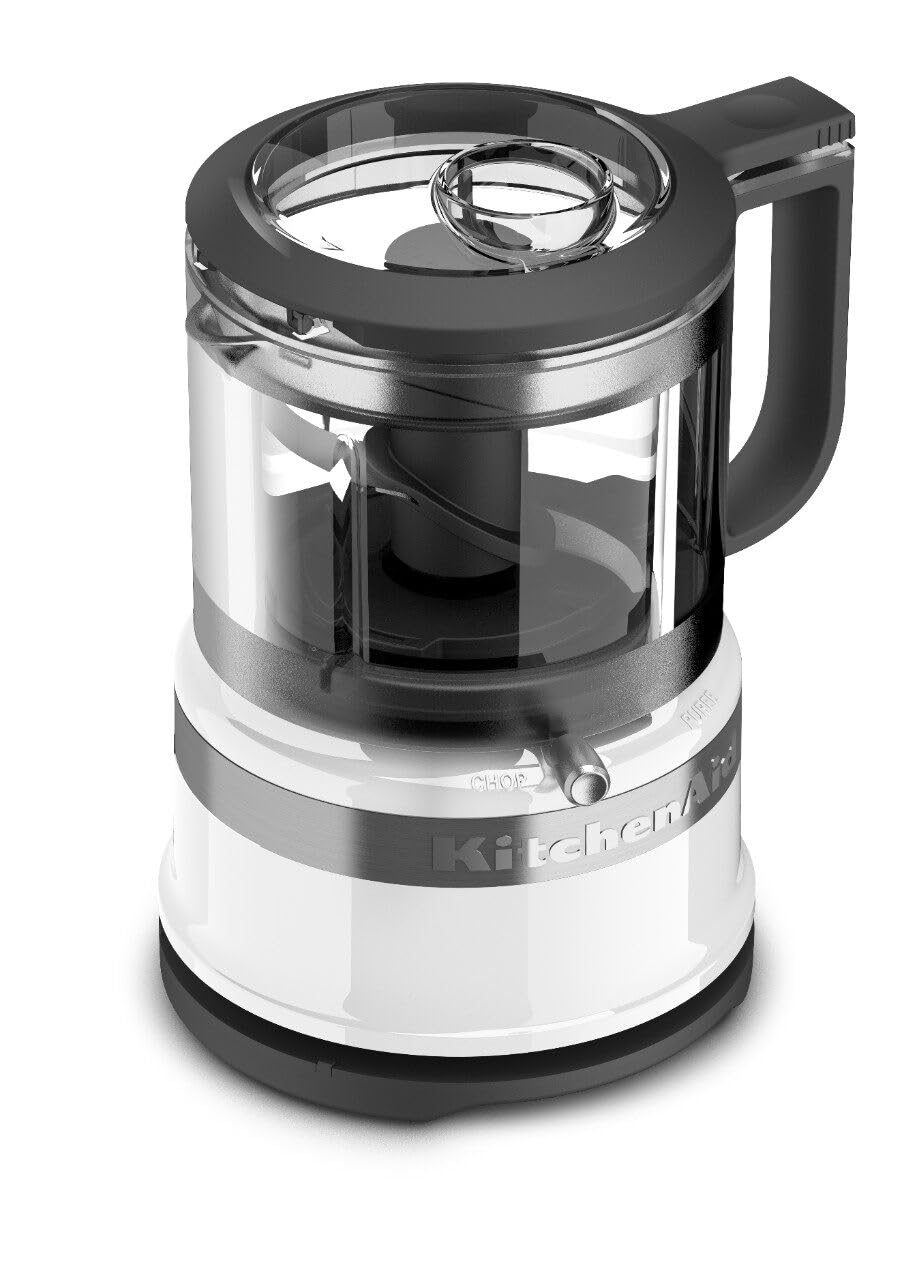 KitchenAid KFC3516WH locking stainless steel blade ready for precise chopping