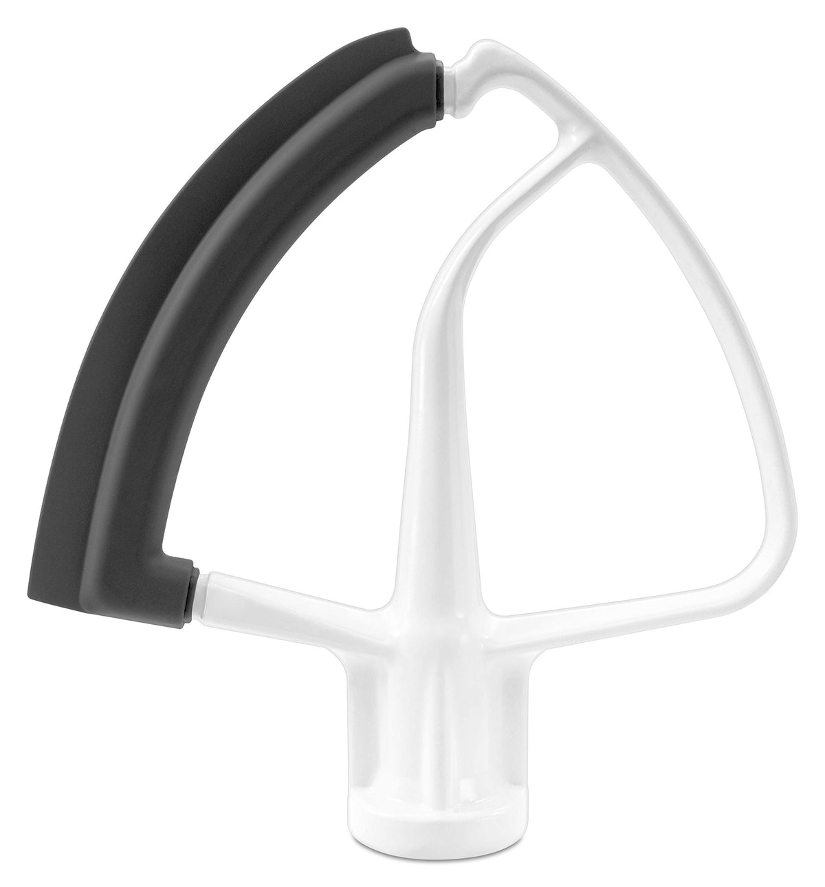 KitchenAid KFE5T flexible edge beater demonstrating bowl-scrape action for cleaner mixing.