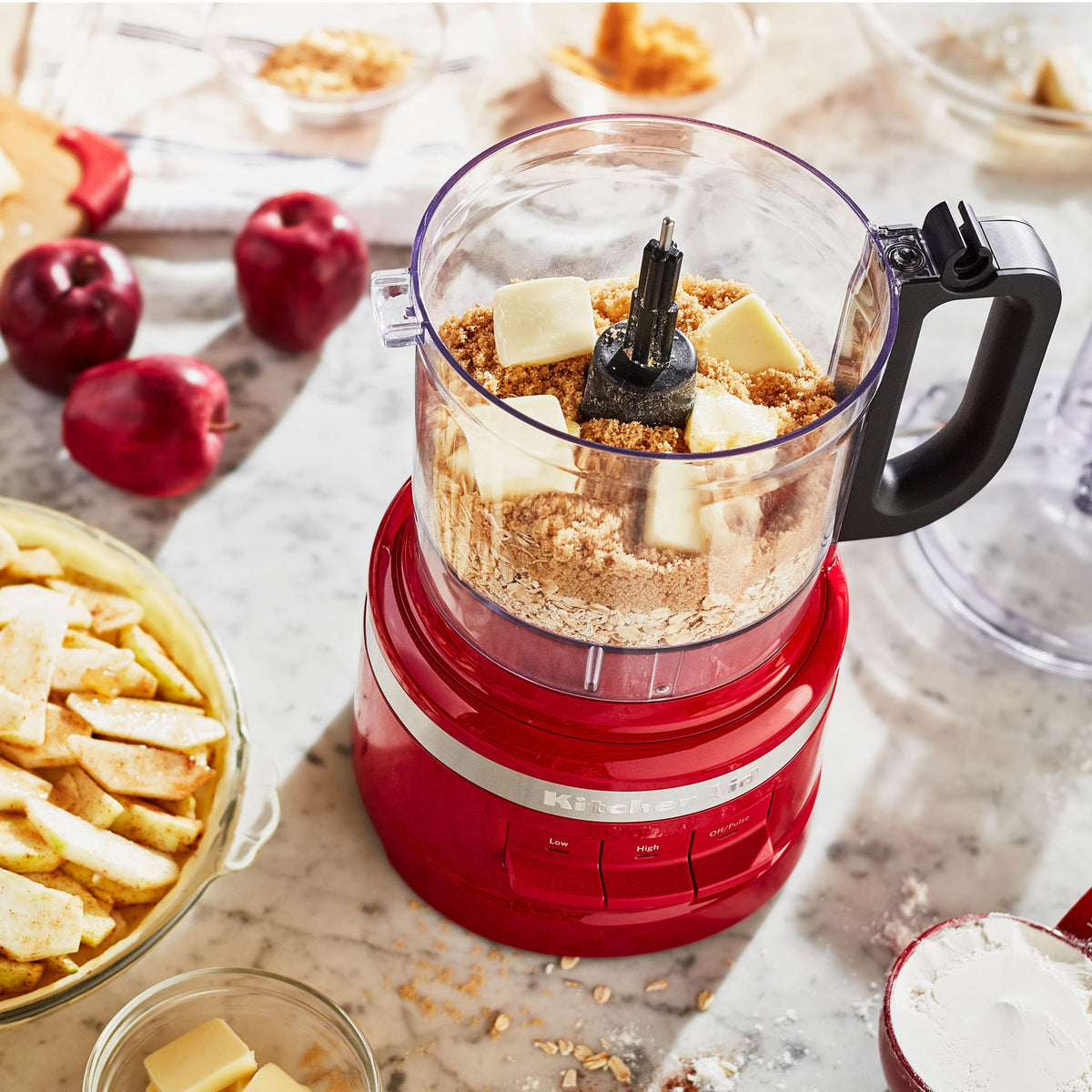 KitchenAid KFP0718ER snap-and-go lid demonstrating easy assembly and quick cleanup