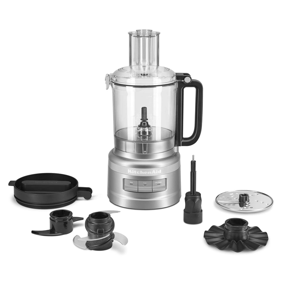 KitchenAid KFP0921 9-cup bowl with in-bowl storage keeps blades organized for quick meal prep.