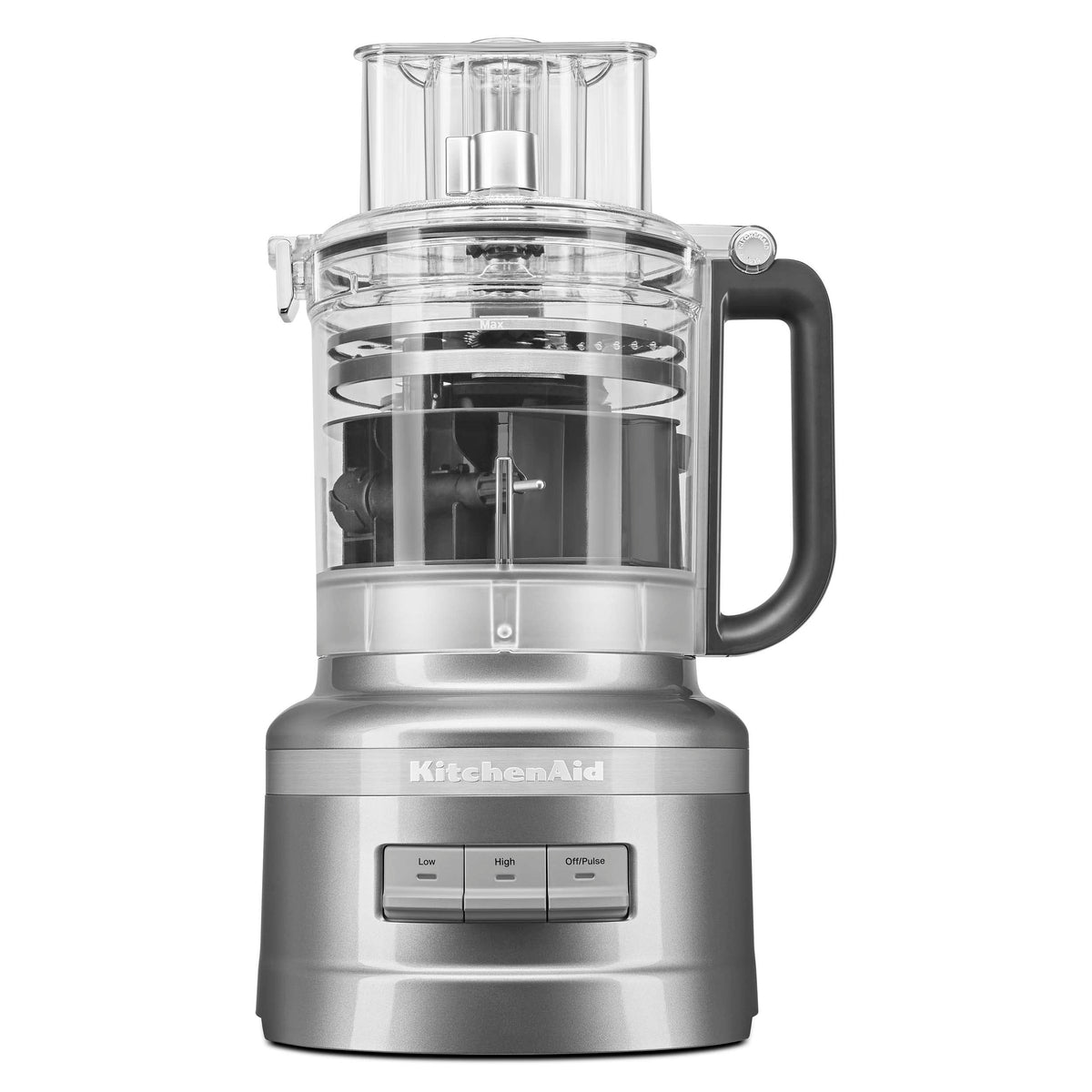 KitchenAid KFP1318 bowl with storage caddy showing organized blades