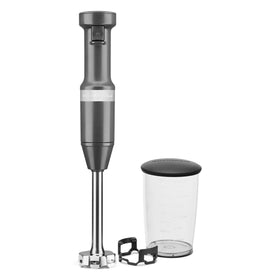 KitchenAid KHBV53 4-point stainless blade enables quick blending of smoothies and sauces.