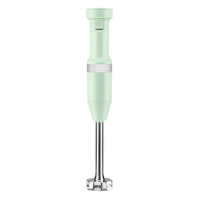 KitchenAid KHBV53 pistachio blender arm extended for smooth blends