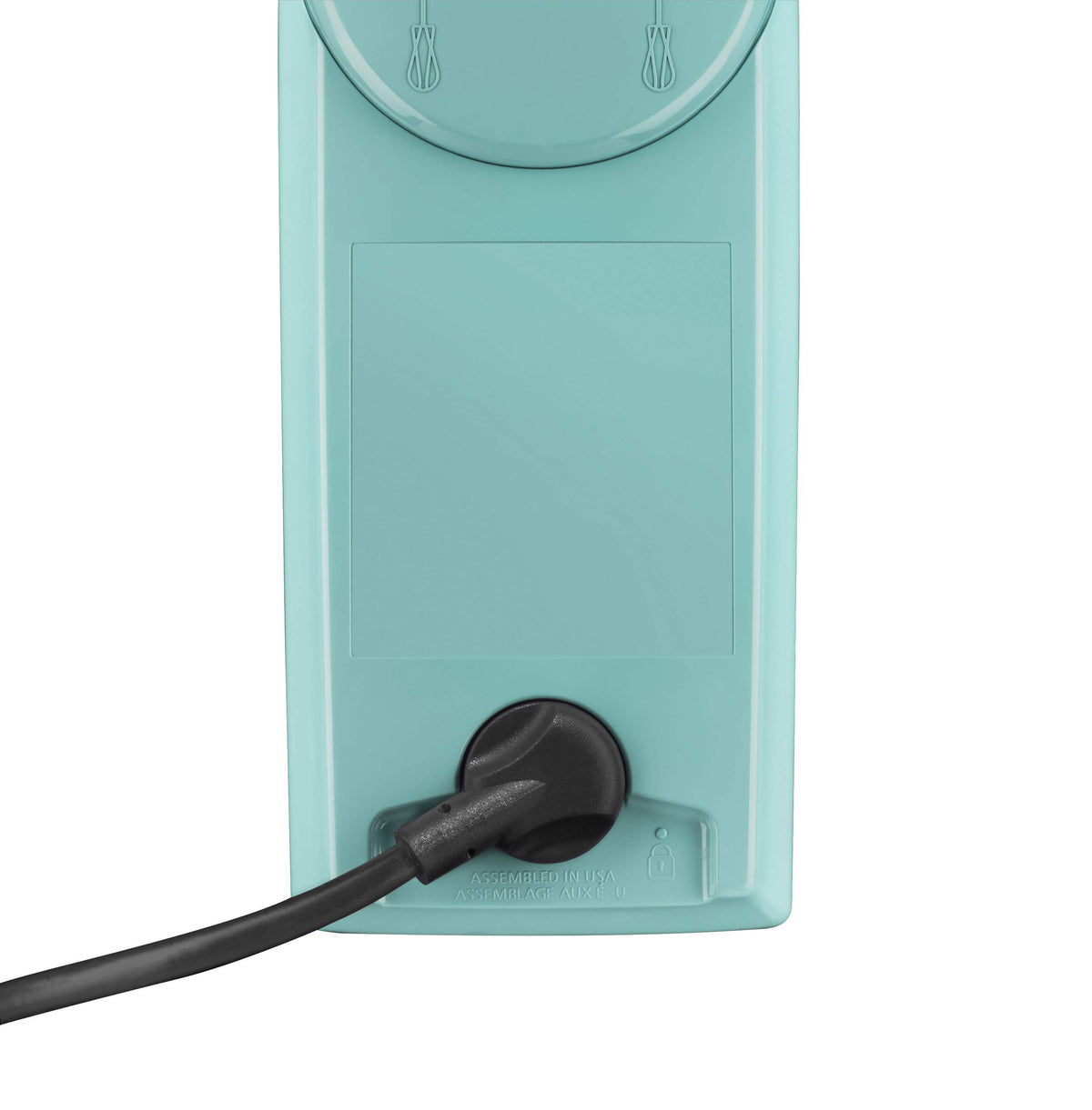 KitchenAid KHM512 Aqua Sky with lockable cord for tidy operation