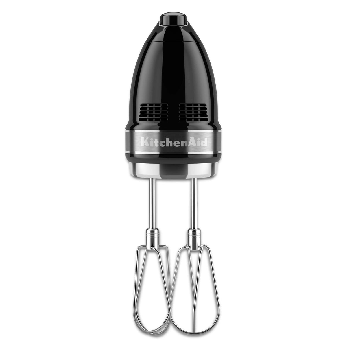 KitchenAid KHM7210 pro whisk attachment speeds ultra-light whipping for airy textures.