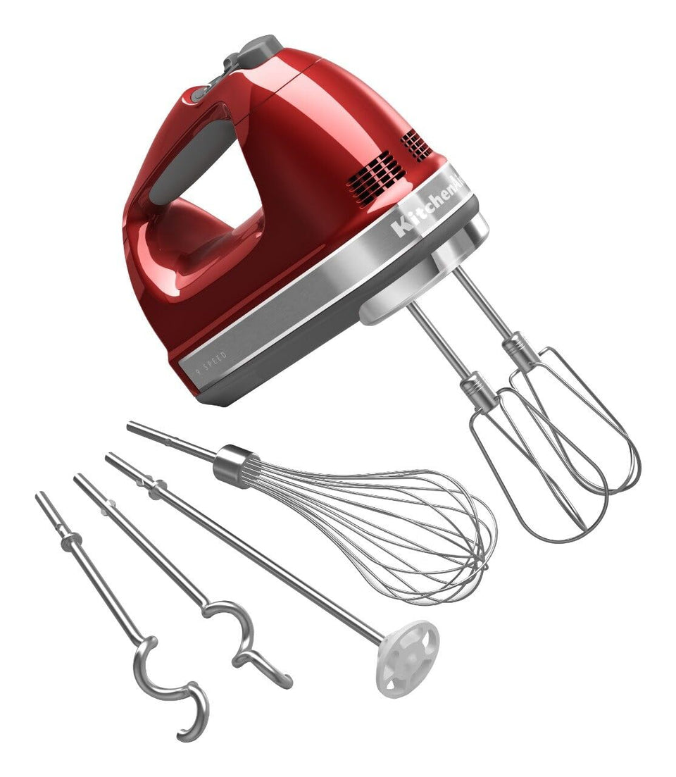 KitchenAid KHM926 hand mixer with attachments ready for versatile kitchen tasks