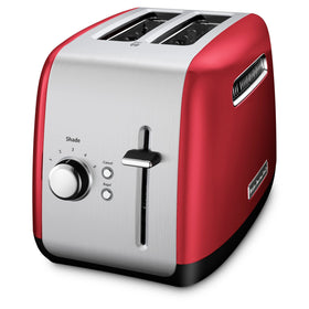 KitchenAid KMT2115ER Empire Red toaster, front view, compact and stylish for everyday use.