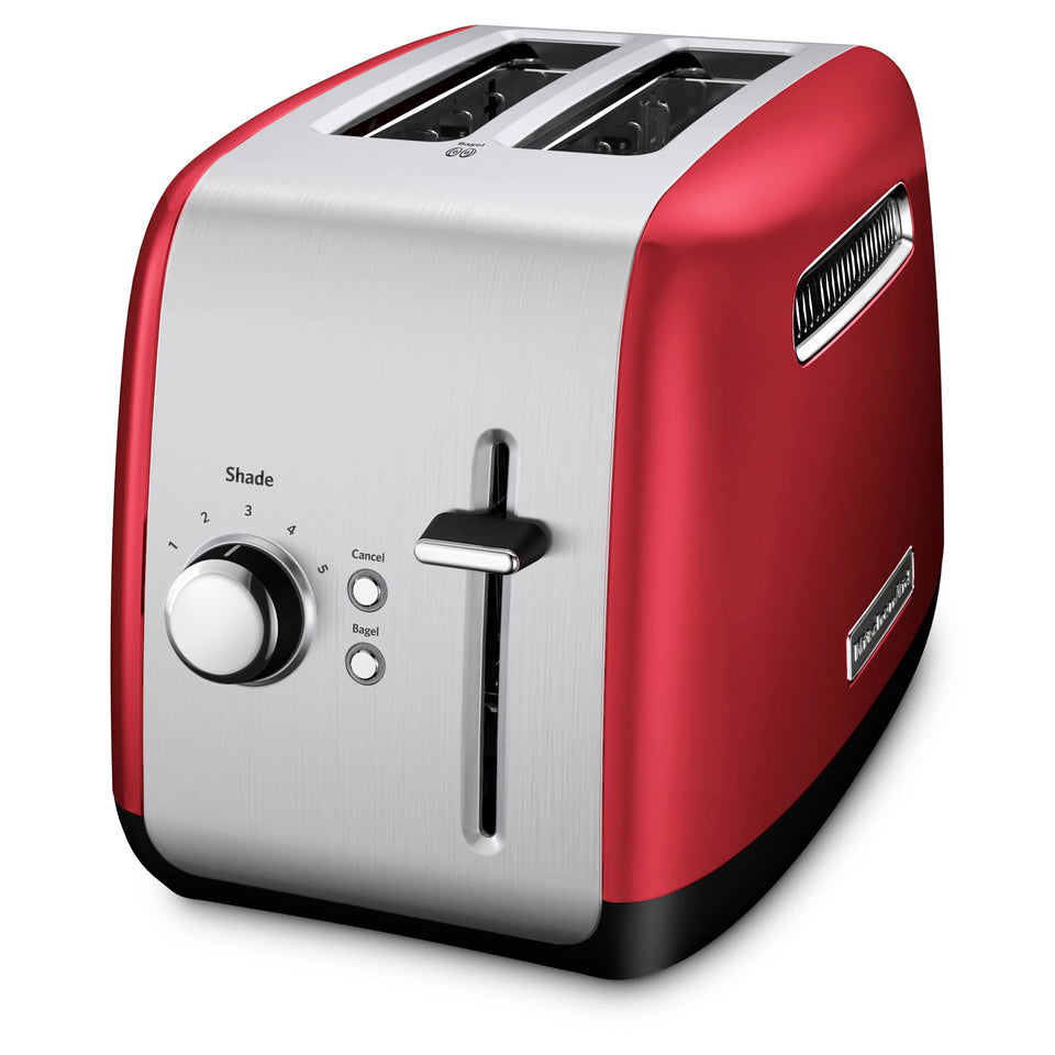 KitchenAid KMT2115ER Empire Red toaster, front view, compact and stylish for everyday use.