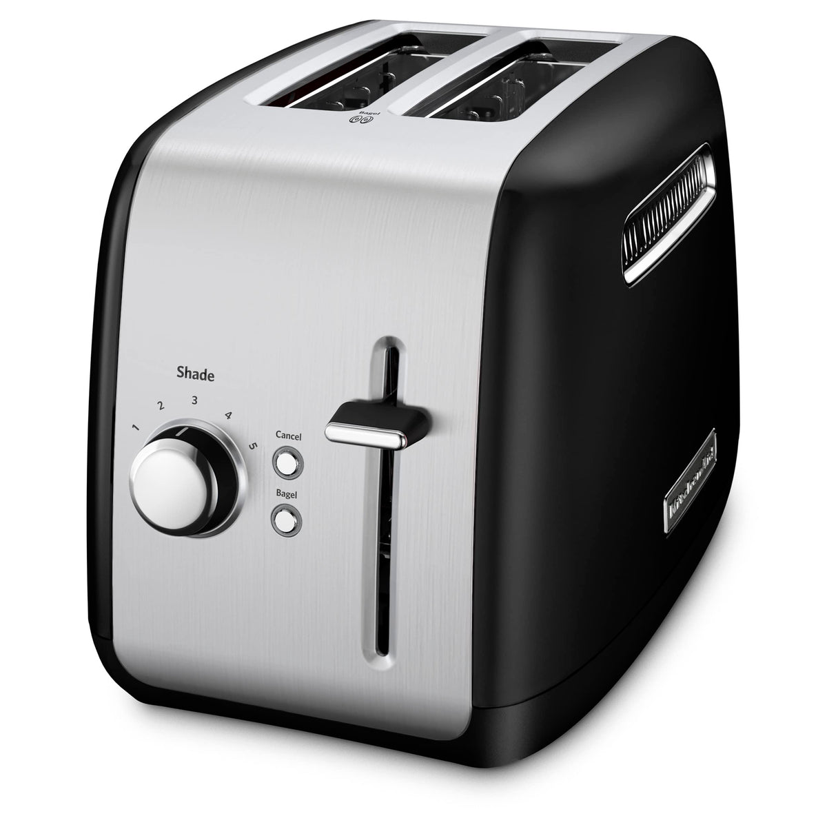 KitchenAid KMT2115OB Onyx Black toaster with extra wide slots for bagels and breads
