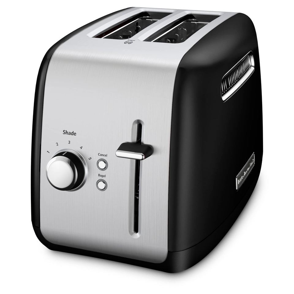 KitchenAid KMT2115OB Onyx Black toaster with extra wide slots for bagels and breads