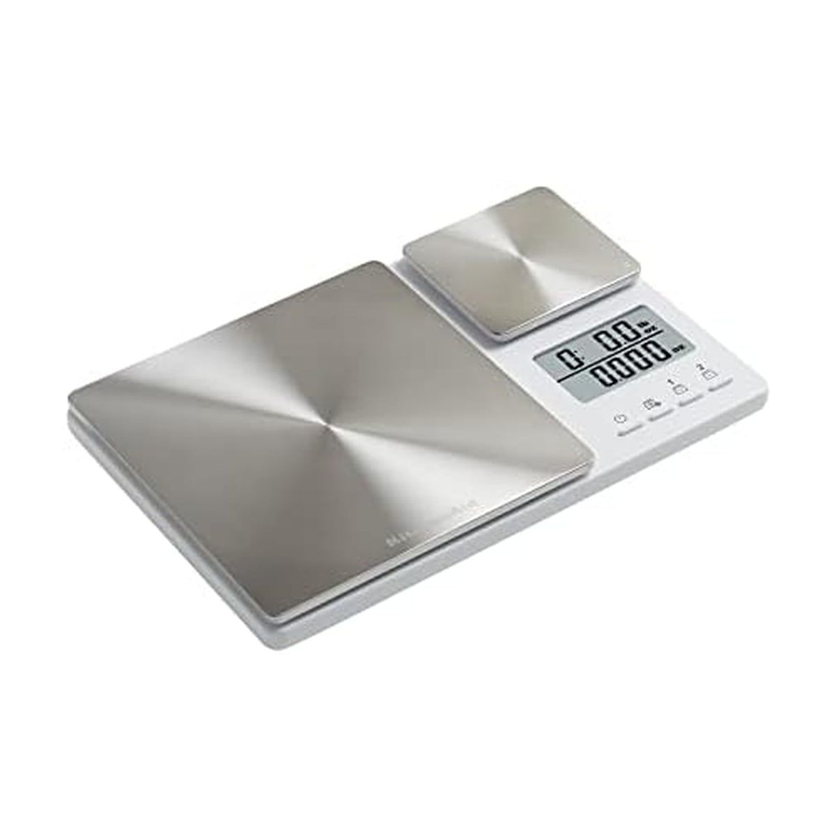 KitchenAid KQ909 dual-platform scale with two-line display for precise, simultaneous measurements.