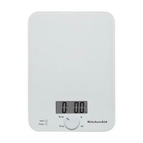 KitchenAid KQ914WH glass scale top view with easy-to-clean surface