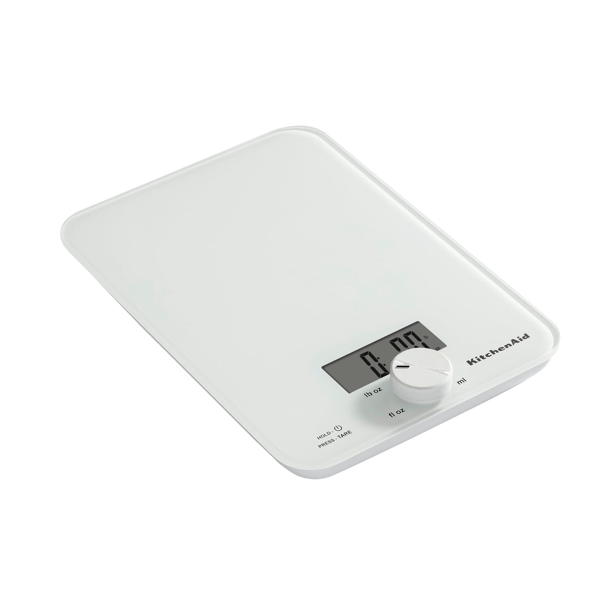 KitchenAid KQ914WH scale display close-up showing large readout for precise measurements