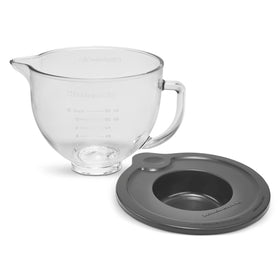 KitchenAid KSM5GB glass bowl with measurements and lid for precise prep