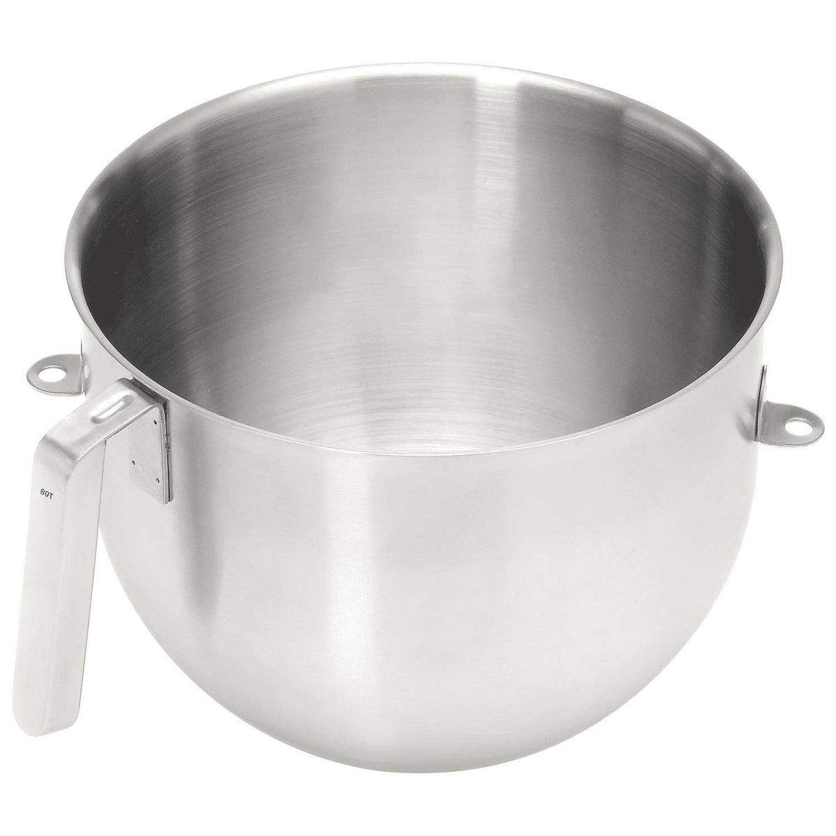 KitchenAid KSMC8QBOWL 8-qt mixing bowl with J-hook handle, ideal for heavy dough prep.