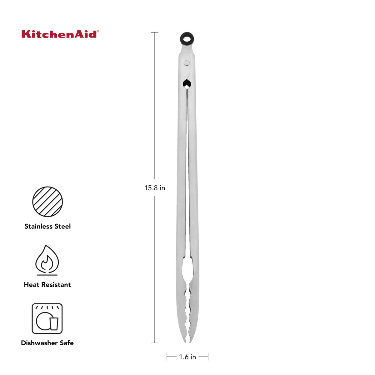KitchenAid long tongs 14-inch in durable stainless steel for frequent use