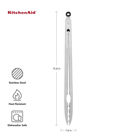 KitchenAid long tongs 14-inch in durable stainless steel for frequent use