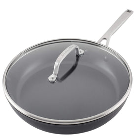 KitchenAid matte black induction nonstick frying pan with a sleek finish
