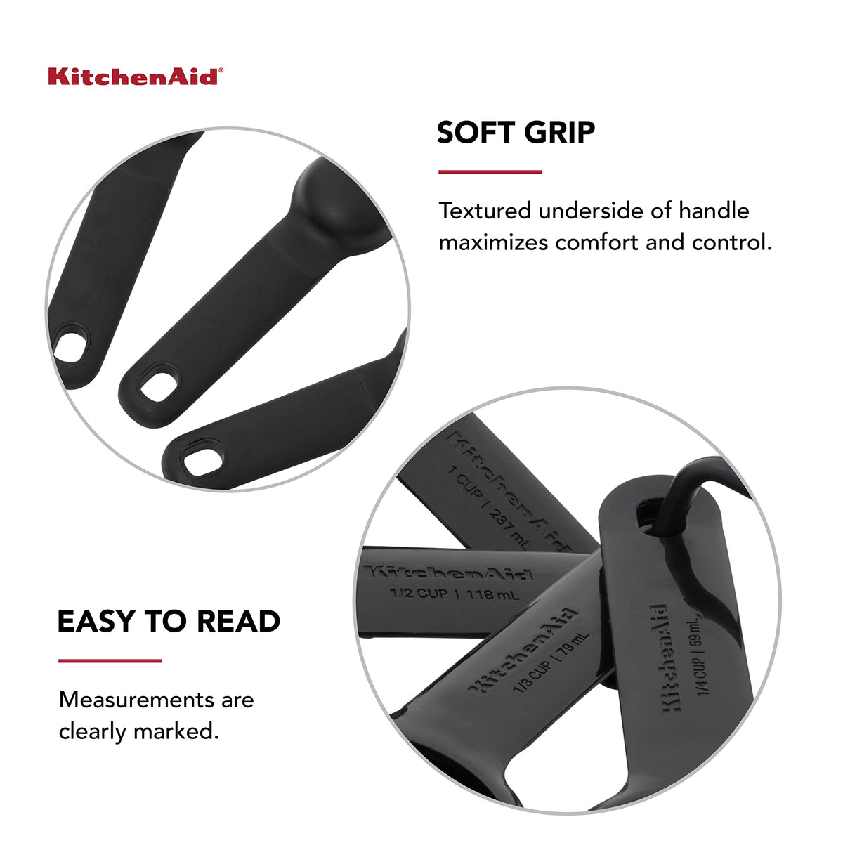 KitchenAid spoons include tablespoon and teaspoon sizes for precision.