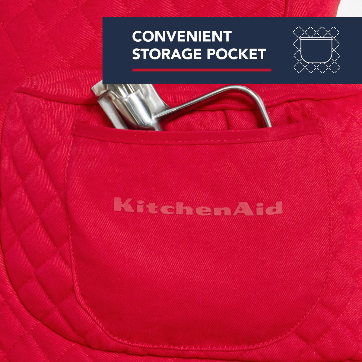 KitchenAid quilted cotton cover adds soft, durable protection.