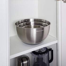 KitchenAid mixing bowls with nonslip base stay stable while mixing.