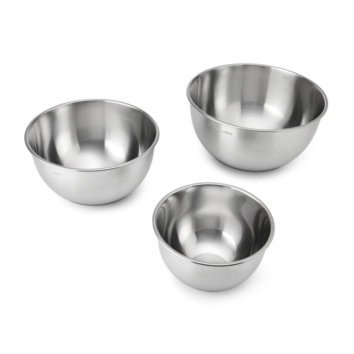 KitchenAid mixing bowls resist odors and stains for repeated use.