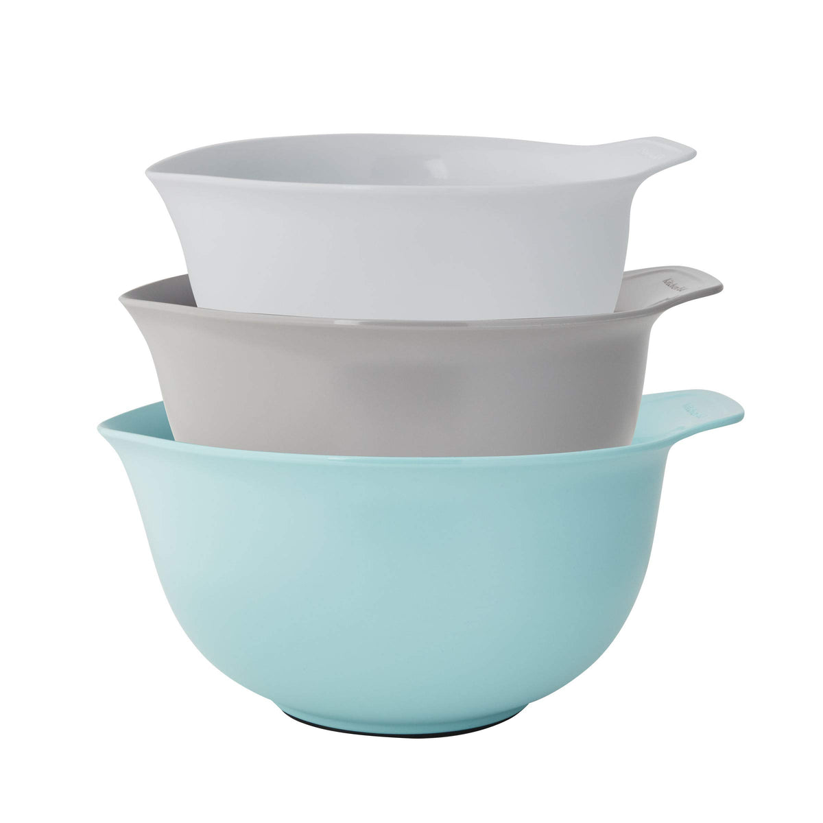 KitchenAid 3.5 quart white bowl with stable non-slip base for steady whisking