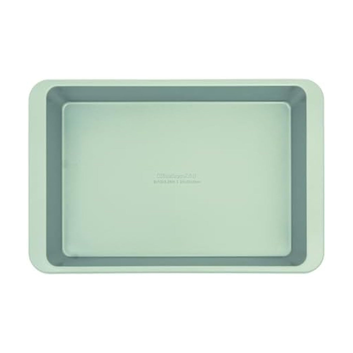 KitchenAid nonstick 9x13 cake pan in pistachio for effortless baking and release.