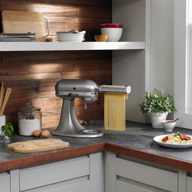 KitchenAid Pasta Deluxe Set fettuccine cutter yields hearty fettuccine noodles