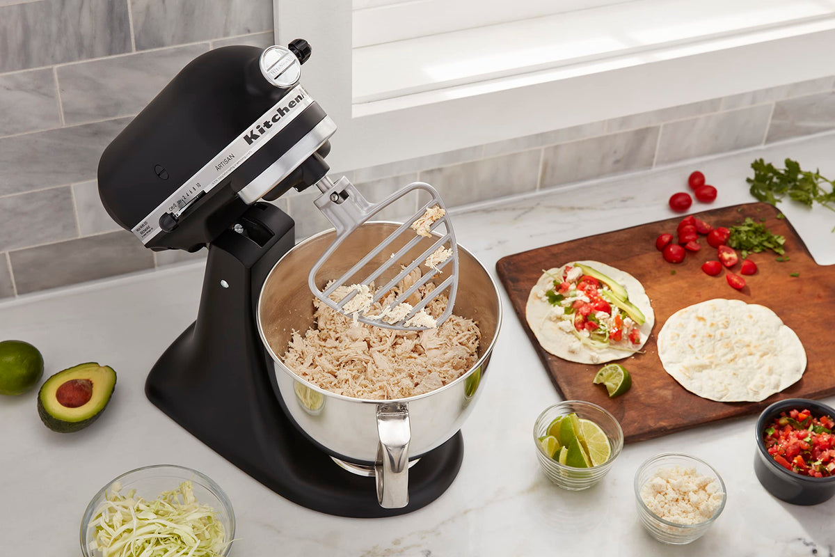 KitchenAid Pastry Beater KSMPB5 fits 4.5 and 5-quart tilt-head mixers.