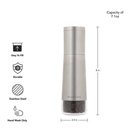 Top view of KitchenAid pepper grinder highlighting the twist-off top for refills.