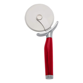 KitchenAid pizza wheel with sharp blade slicing through thick crusts smoothly