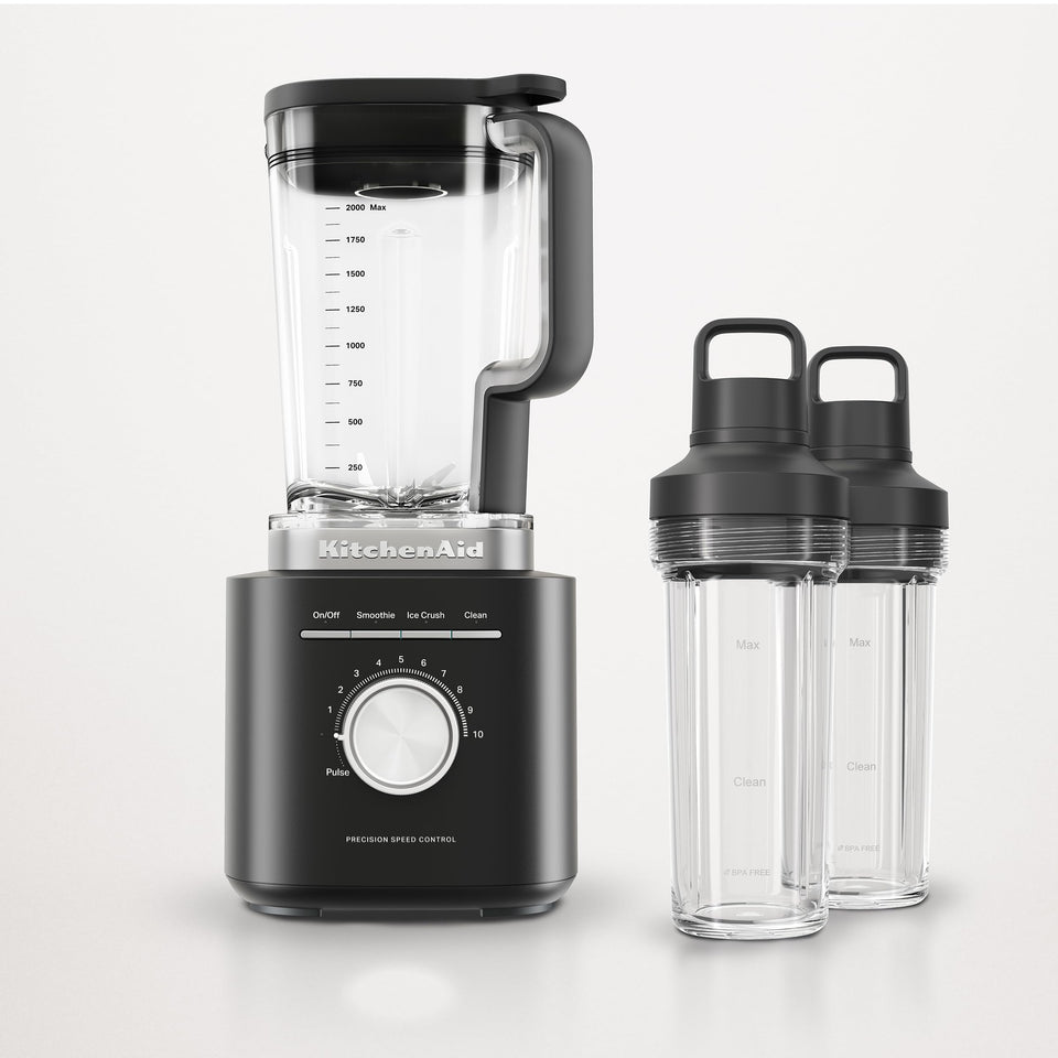 KitchenAid Pure Power Blender with 68oz jar for large batches and even textures.