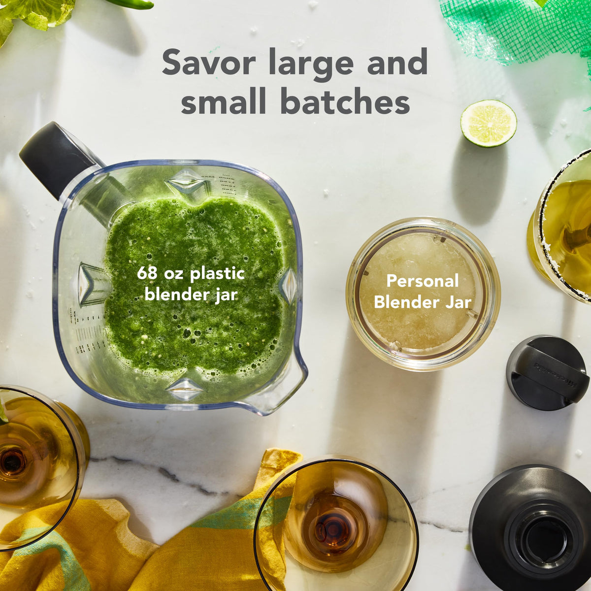KitchenAid Pure Power Blender personal jars for on-the-go single servings.
