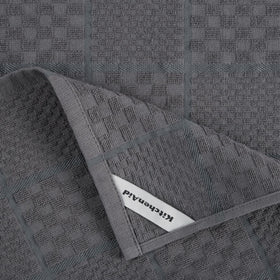 KitchenAid Quilted Cotton Terry set in charcoal grey finish for an elegant kitchen look