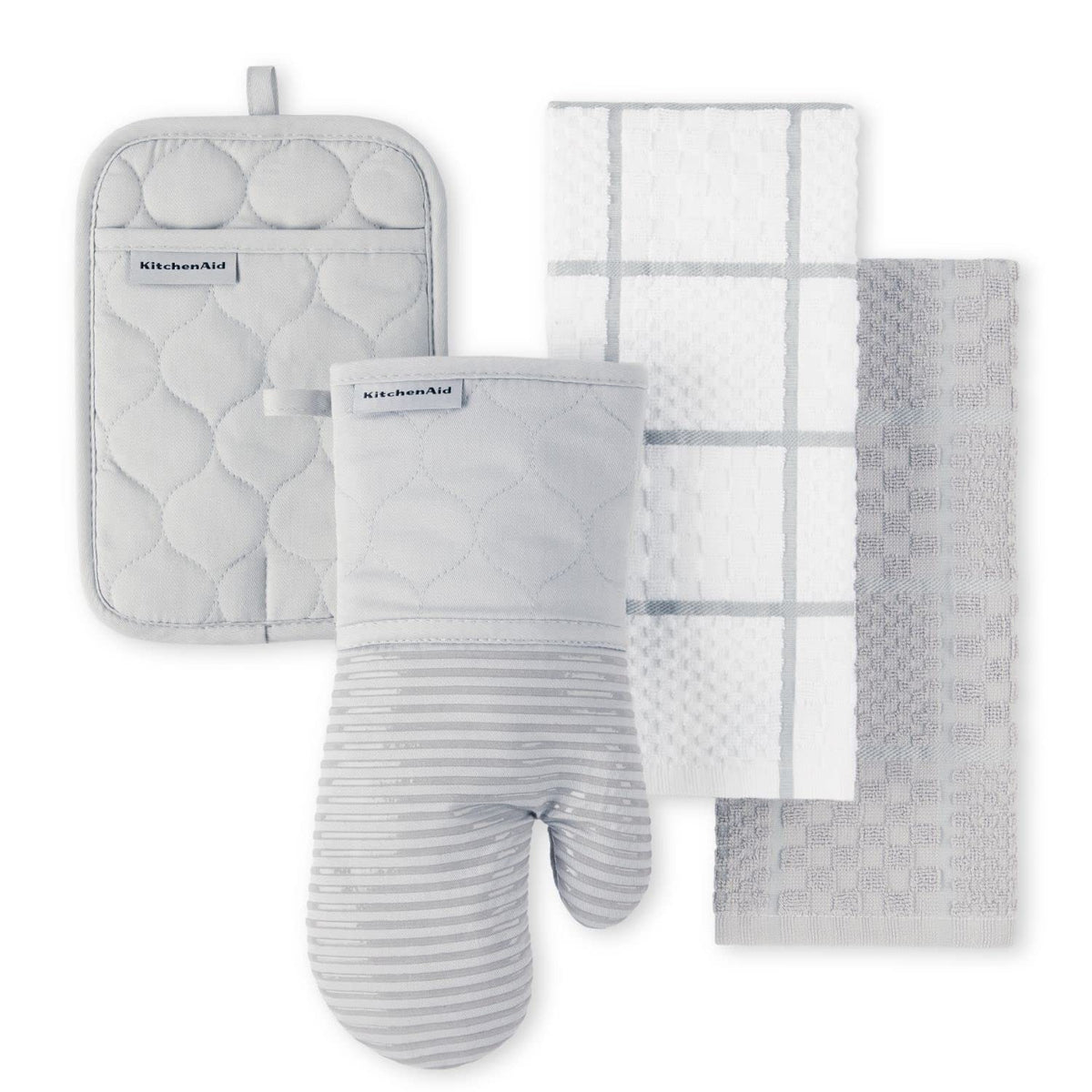 KitchenAid Quilted Oven Mitt with non-slip grip for safe handling of hot pots.