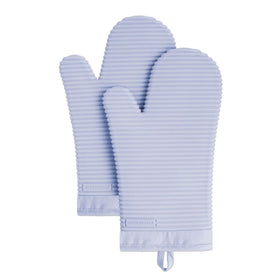 Kitchenaid ribbed soft silicone oven mitts 2-pack lavender-cream for secure grip