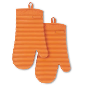KitchenAid ribbed soft silicone oven mitts honey color for secure grip