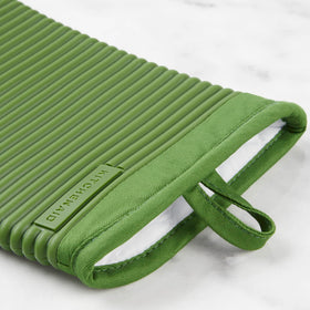 Easy-to-clean KitchenAid silicone mitts ideal for handling hot pots and pans.