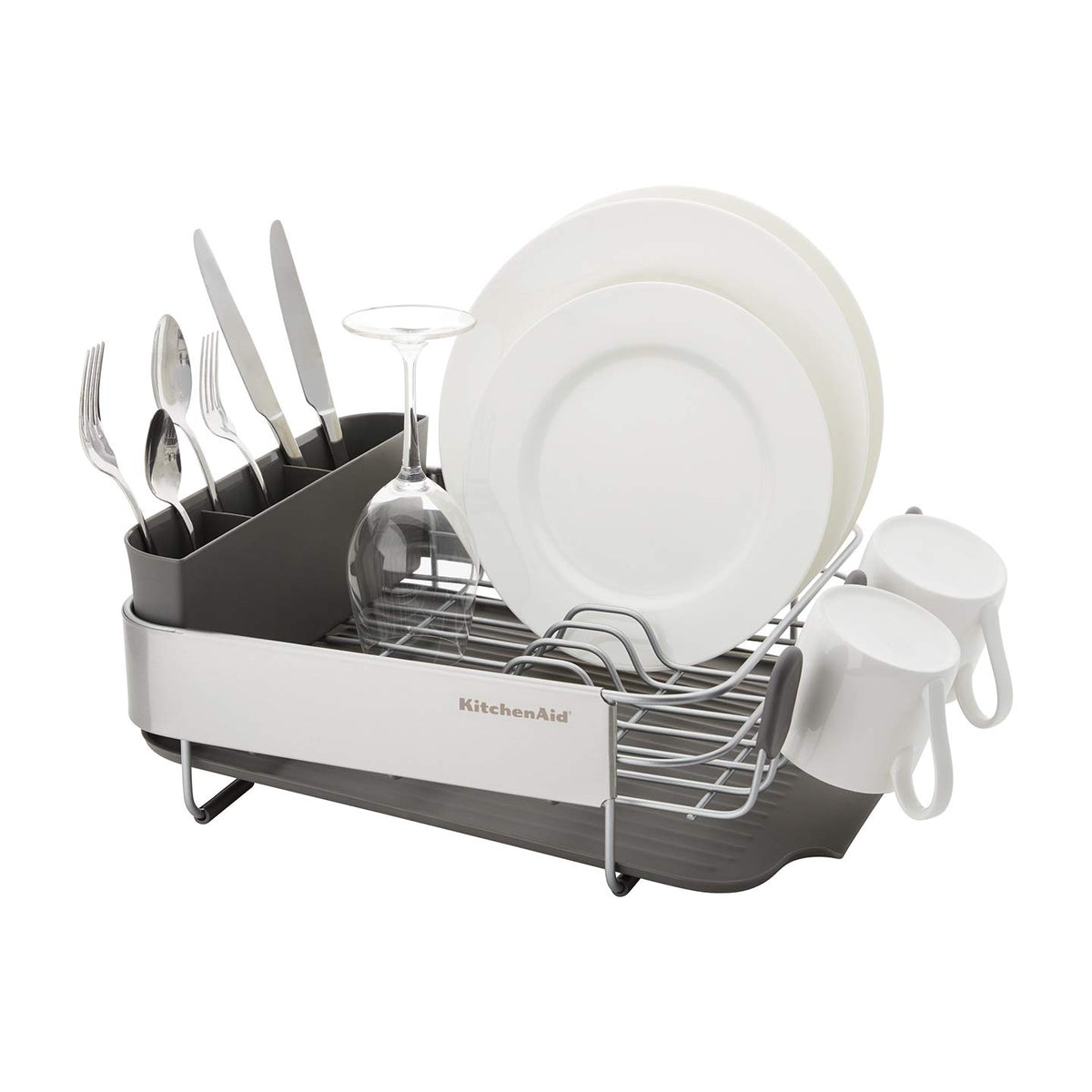 KitchenAid rust-resistant satin-coated wires securely hold dishes for quick air drying