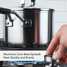KitchenAid silicone grip handle stays cooler during simmering