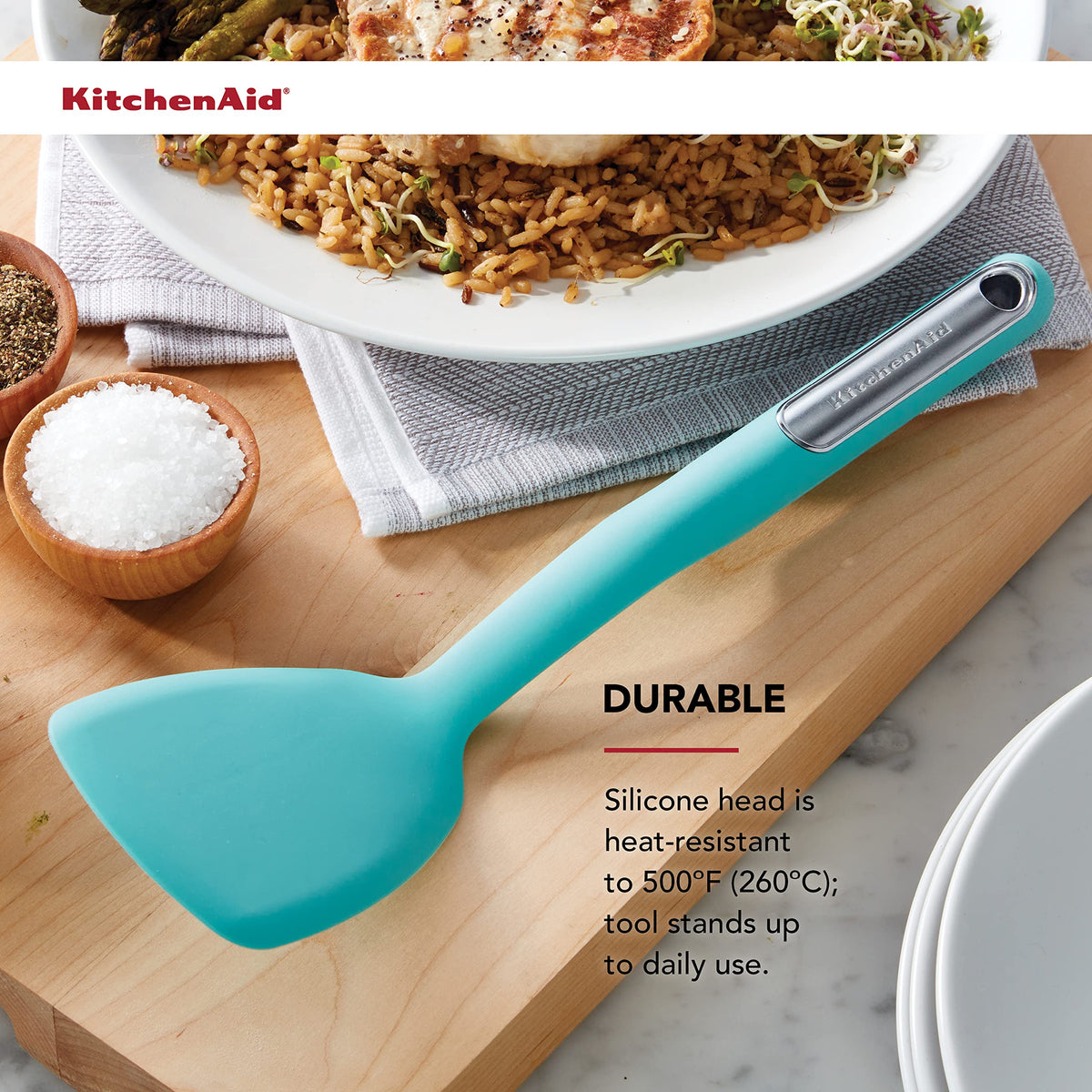 KitchenAid short turner dishwasher safe for quick cleanup.